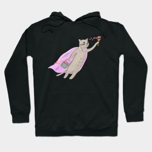 Cat Flying & Painting Hoodie